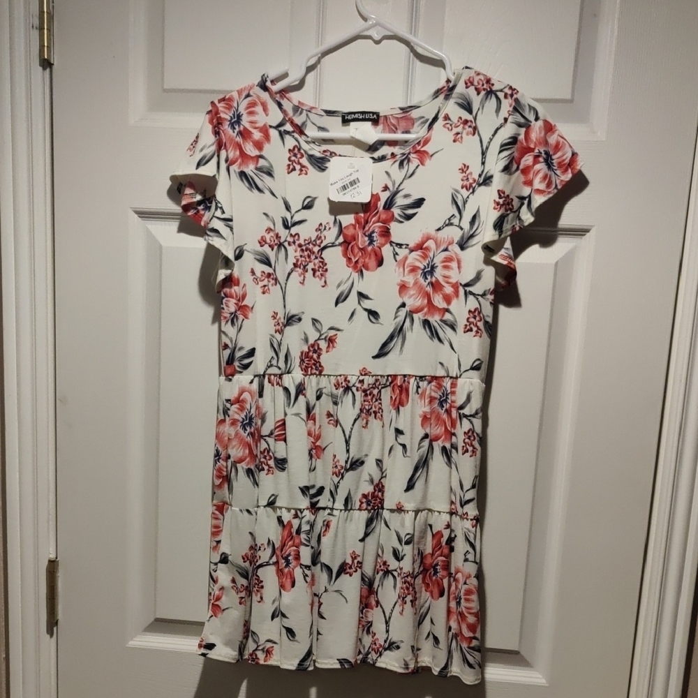 Floral Print Top with Ruffle Sleeves By Heimish